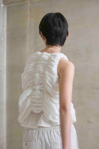 The gathered tank top / Cotton / Beige