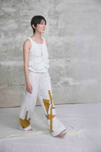 The gathered tank top / Cotton / Beige