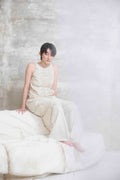 The gathered tank top / Cotton / Beige