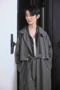 The walking coat / Cotton Linen Typewriter / Charcoal