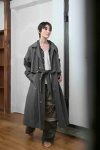 The walking coat / Cotton Linen Typewriter / Charcoal