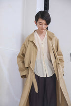 The walking coat / Cotton Linen Twill / Beige