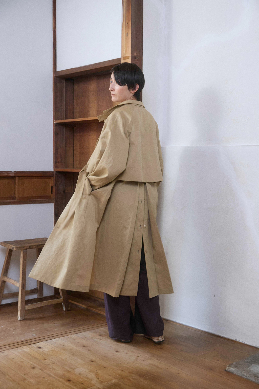 The walking coat / Cotton Linen Twill / Beige