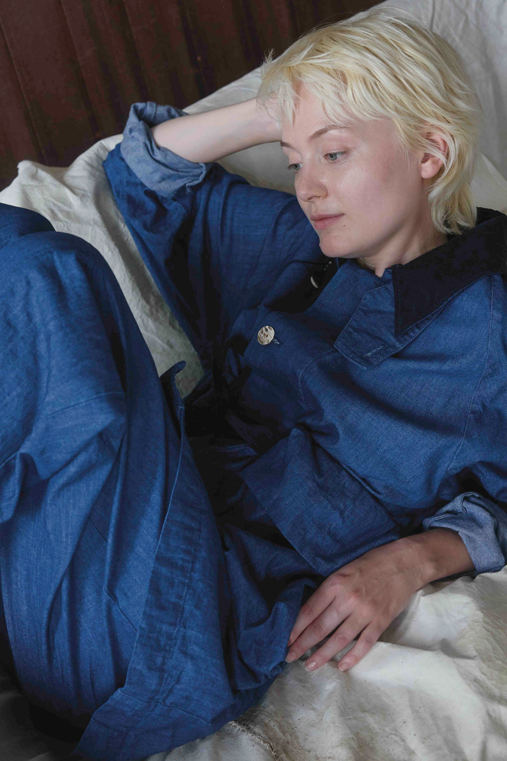 The barrel work trousers / denim