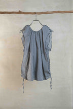 The butterfly sleeve top / ivory x navy stripe