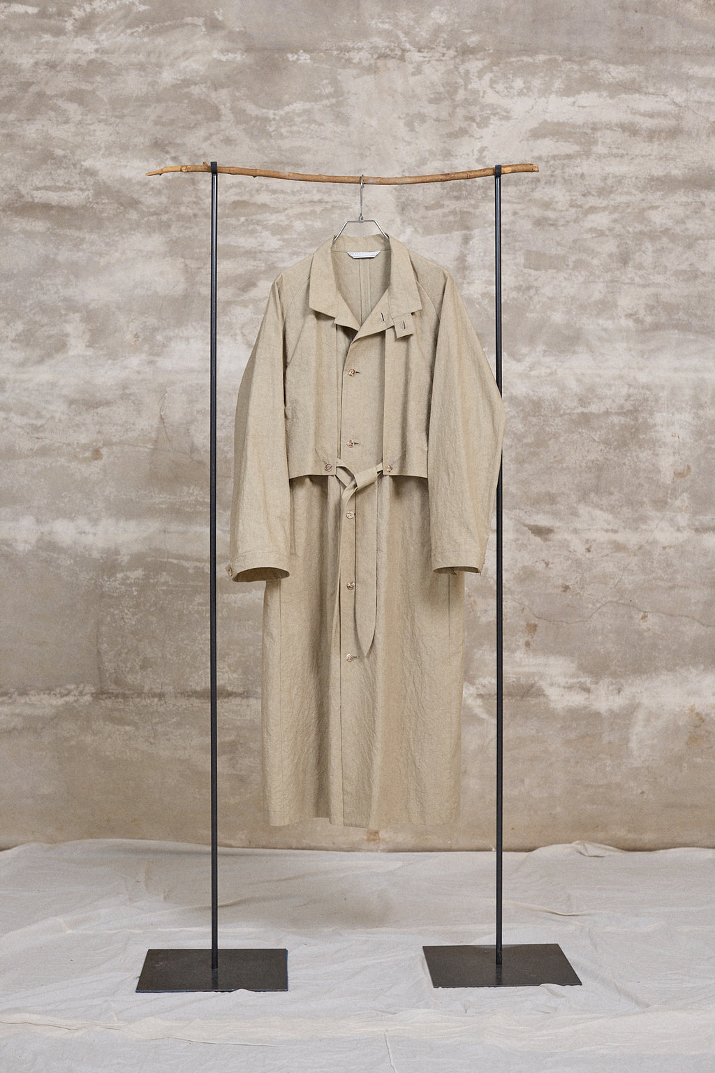 The walking coat / Cotton Linen Typewriter / Beige