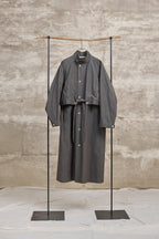 The walking coat / Cotton Linen Typewriter / Charcoal
