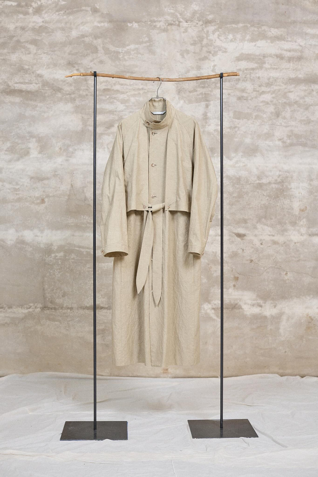 The walking coat / Cotton Linen Typewriter / Beige