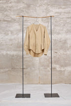 The V neck shirts / Cotton Linen Twill / Beige