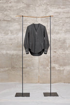 The V neck shirts / Cotton Linen Twill / Charcoal