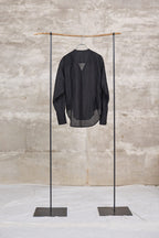 The V neck shirts / Cotton Silk / Black