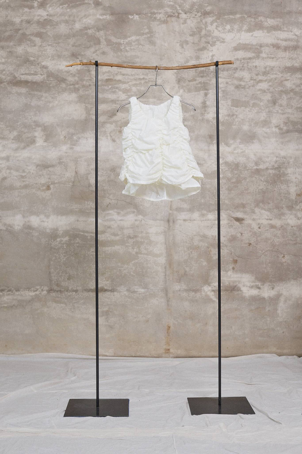 The gathered tank top / Cotton / White