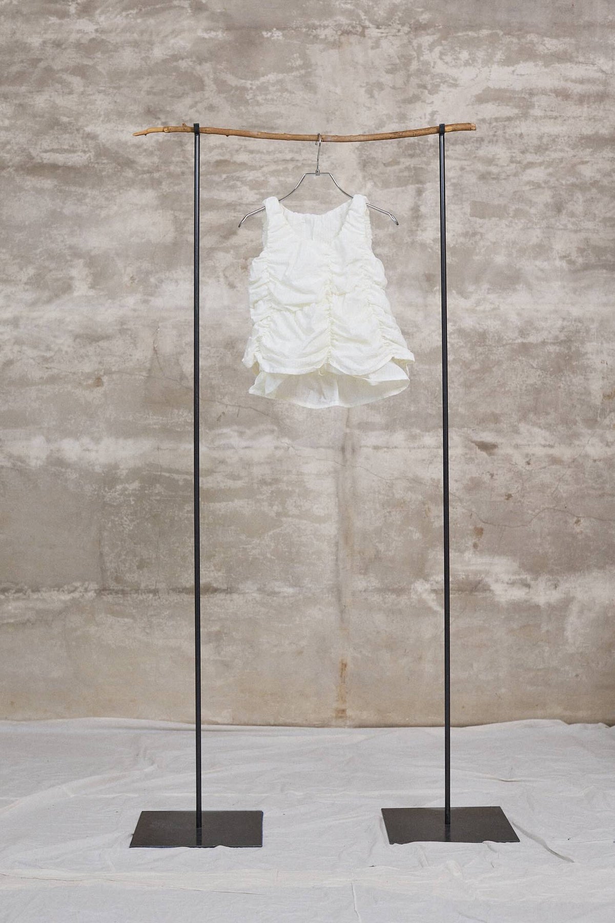 The gathered tank top / Cotton / White