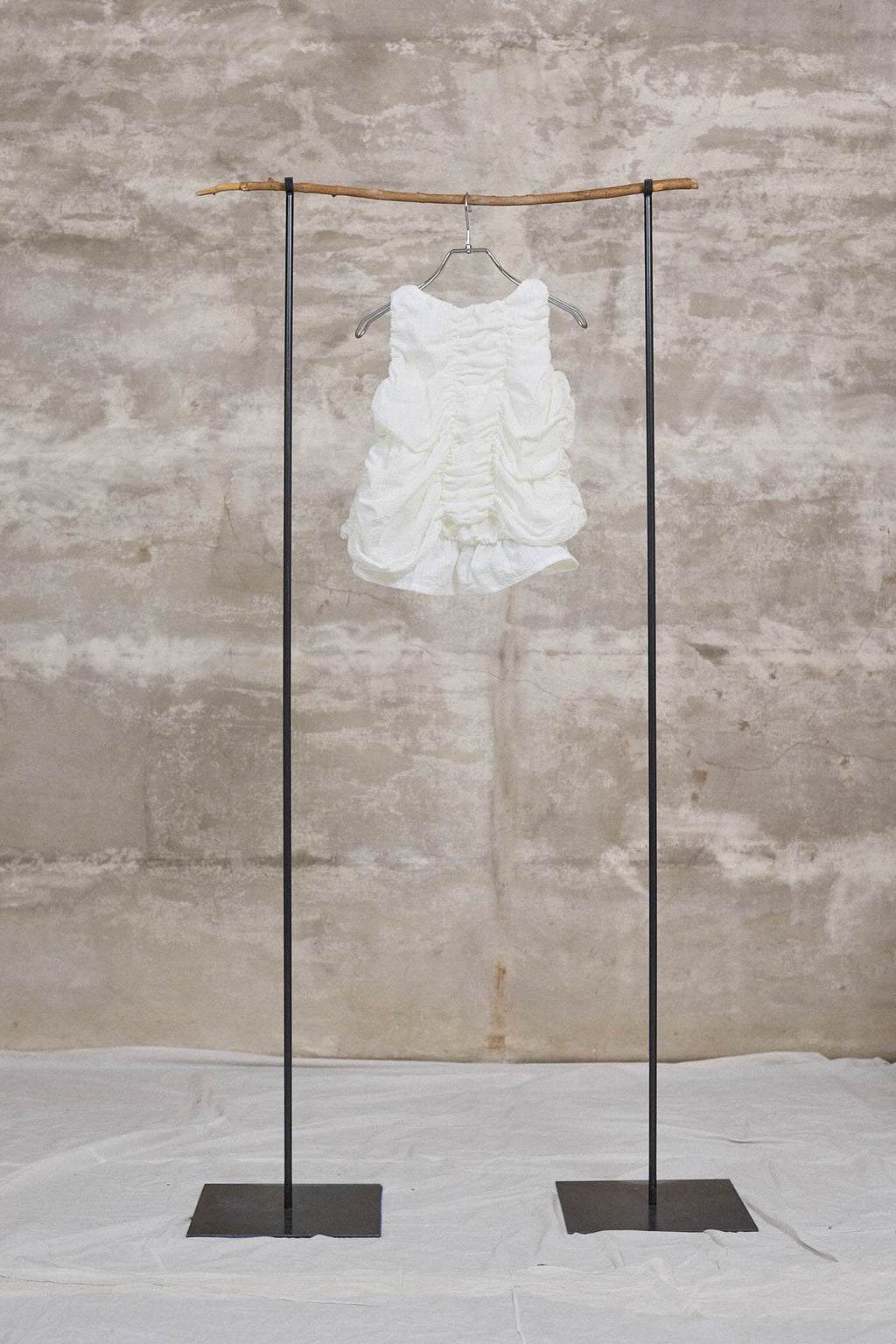 The gathered tank top / Cotton / White