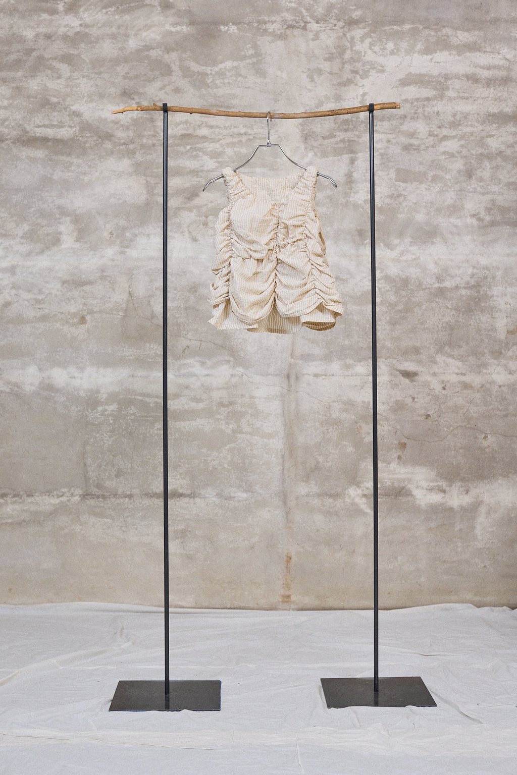 The gathered tank top / Cotton / Beige