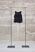 The gathered tank top / Cotton / Black